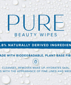 Pure Beauty Wipes - 99.8% Natural Biodegradable Pack with 20