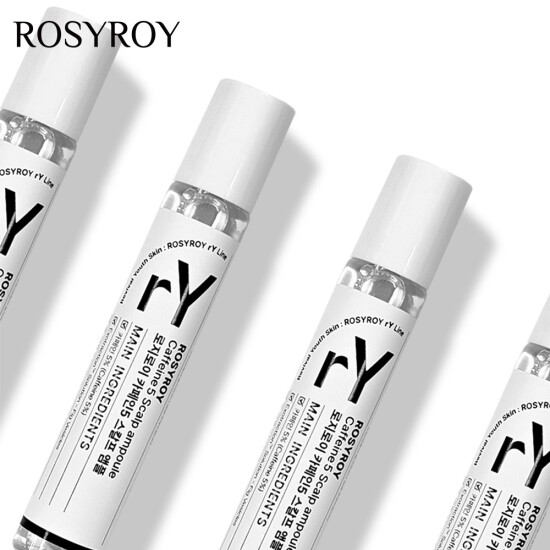 Rosyroy Caffeine 5 Scalp Ampoule 18 ml / 0.60fl.oz. *Product expires 9/2026 Roll-On Ampoule for Hair Loss & Scalp Care Salicylic Acid – Helps exfoliate dead skin cells and remove scalp buildup. L-Menthol – Provides a refreshing cooling effect for the scalp. Panthenol – Helps nourish and condition the hair. Caffeine – Helps maintain a healthy oil and moisture balance on the scalp. Plant-derived caffeine extracted from green coffee beans helps reduce hair loss and supports a healthy scalp environment. Additionally, cytokines stimulated by caffeine may help promote healthy hair growth.* Ficus carica (Fig) Vesicles – Figs contain natural proteolytic enzymes that help break down and remove dead skin cells from the scalp. Rich in polyphenols, they also help replenish essential nutrients, supporting a healthier scalp condition.* *Claims are based on the characteristics of the raw ingredients. Results may vary depending on individual conditions. Ingredients: Water, Caffeine (5%), Niacinamide, 1,2-Hexanediol, Butylene Glycol, C12-14 Pareth-12, Methyl Disopropyl propionamide, Ficus Carica (Fif) Vesicles, Ammonium Acryloyldimethyltaurate/VP Copolymer, Arginine, Salicyclic Acid, Panthenol, Glycerin, Menthol, Juniperus Virginiana Oil, Citrus Aurantium Bergamia (Bergamot) Fruit Oil, Rosmarinus Officinalis (Rosemary) Leaf Oil, Citrus Aurantium Bergamia (Bergamot) Fruit Oil, Rosmarinus Officinalis (Rosemary) Leaf Oil, Disodium EDTA, Pinus Sylvestris Leaf Oil, Lavandula Hybrida Oil, Copaifera Officinalis (Balsam Copaiba) Resin, Melaleuca Alternifolia (Tea Tree) Leaf Oil, Mentha Piperita (Peppermint) Oil, Cupressus Sempervirens Leaf/Nut/Stem oil, Linalool, Limonene HAIR