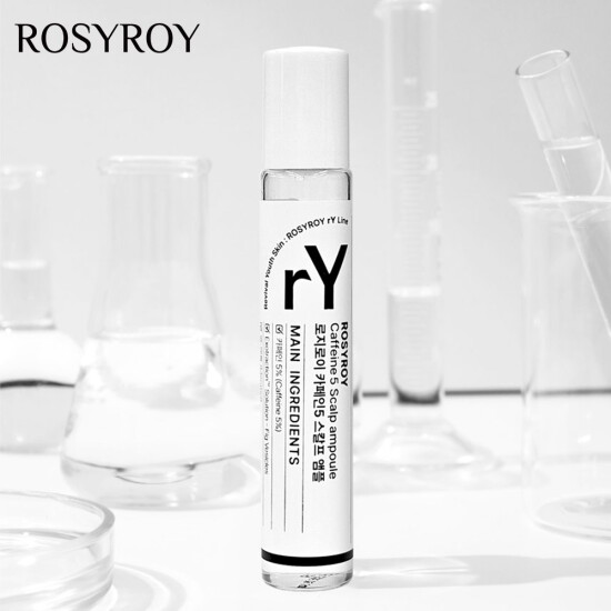 Rosyroy Caffeine 5 Scalp Ampoule 18 ml / 0.60fl.oz. *Product expires 9/2026 Roll-On Ampoule for Hair Loss & Scalp Care Salicylic Acid – Helps exfoliate dead skin cells and remove scalp buildup. L-Menthol – Provides a refreshing cooling effect for the scalp. Panthenol – Helps nourish and condition the hair. Caffeine – Helps maintain a healthy oil and moisture balance on the scalp. Plant-derived caffeine extracted from green coffee beans helps reduce hair loss and supports a healthy scalp environment. Additionally, cytokines stimulated by caffeine may help promote healthy hair growth.* Ficus carica (Fig) Vesicles – Figs contain natural proteolytic enzymes that help break down and remove dead skin cells from the scalp. Rich in polyphenols, they also help replenish essential nutrients, supporting a healthier scalp condition.* *Claims are based on the characteristics of the raw ingredients. Results may vary depending on individual conditions. Ingredients: Water, Caffeine (5%), Niacinamide, 1,2-Hexanediol, Butylene Glycol, C12-14 Pareth-12, Methyl Disopropyl propionamide, Ficus Carica (Fif) Vesicles, Ammonium Acryloyldimethyltaurate/VP Copolymer, Arginine, Salicyclic Acid, Panthenol, Glycerin, Menthol, Juniperus Virginiana Oil, Citrus Aurantium Bergamia (Bergamot) Fruit Oil, Rosmarinus Officinalis (Rosemary) Leaf Oil, Citrus Aurantium Bergamia (Bergamot) Fruit Oil, Rosmarinus Officinalis (Rosemary) Leaf Oil, Disodium EDTA, Pinus Sylvestris Leaf Oil, Lavandula Hybrida Oil, Copaifera Officinalis (Balsam Copaiba) Resin, Melaleuca Alternifolia (Tea Tree) Leaf Oil, Mentha Piperita (Peppermint) Oil, Cupressus Sempervirens Leaf/Nut/Stem oil, Linalool, Limonene HAIR