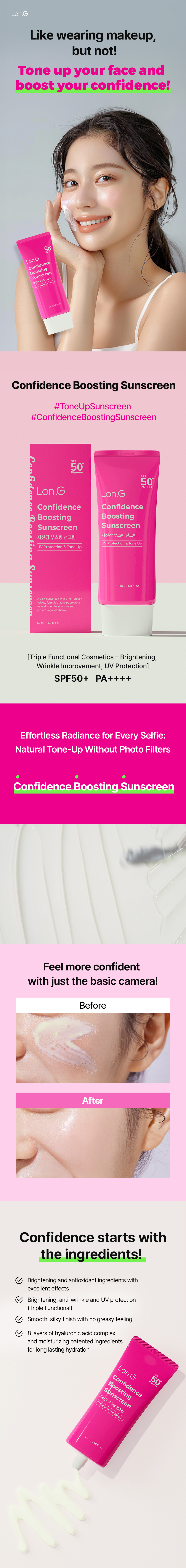 Lon.G Confidence Boosting Sunscreen 50ml