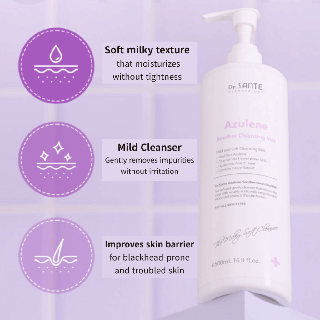 Dr.Sante Azulene Soother Cleansing Milk (200ml / 500ml)