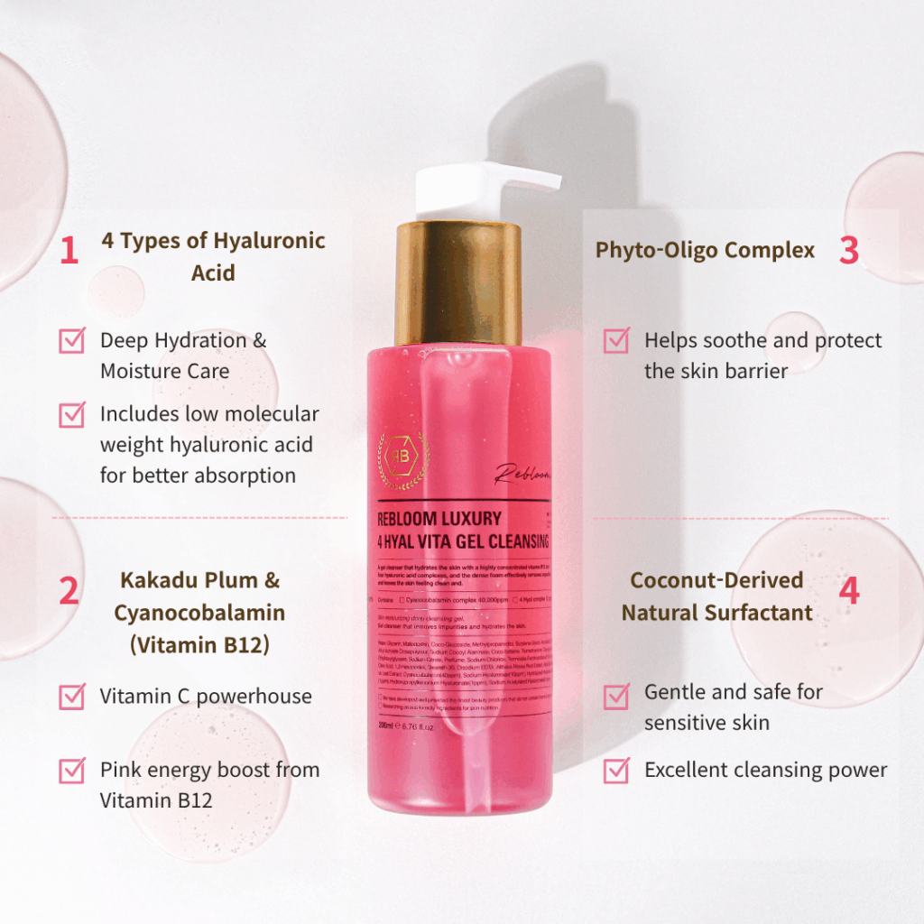 Rebloom Luxury 4 Hyal Vita Gel Cleansing (200ml)