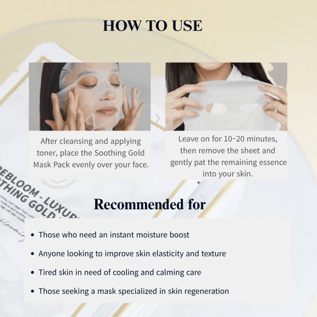 Rebloom Luxury Soothing Gold Mask (25ml*5sheets)