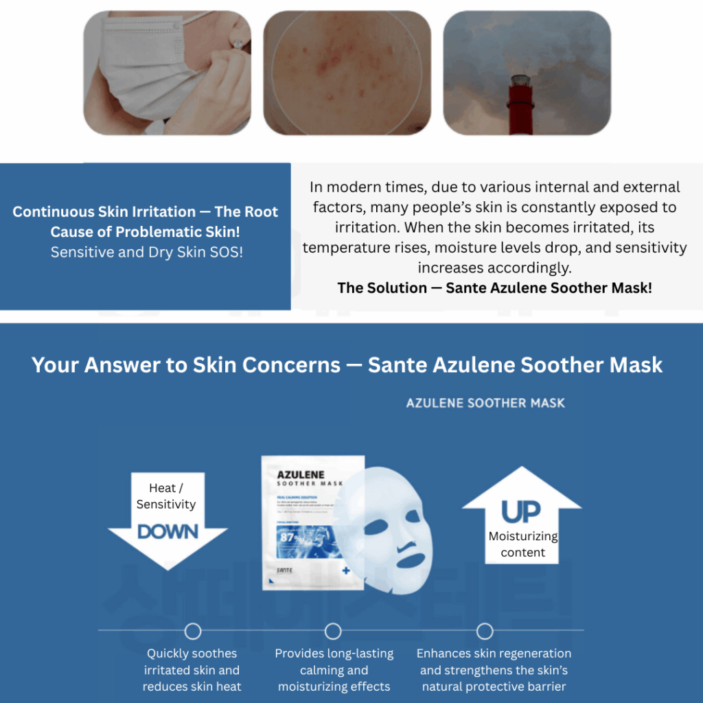 Dr. Sante Azulene SOOTHER MASK (1box/10sheets)