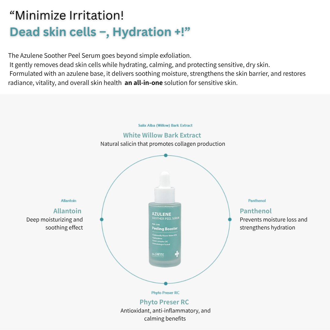 Dr. Sante Azulene Soother Peel Serum (50ml) + BRUSH