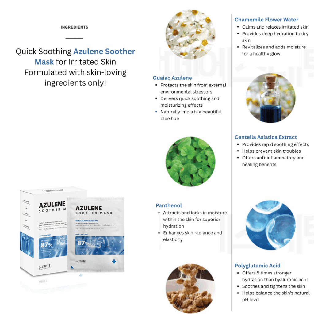 Dr. Sante Azulene SOOTHER MASK (1box/10sheets)