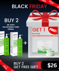 Dr. Sante AKA Toner (200ml) 2ea + Free AKA Toner Pad (200Pads)_Black Friday Sale Black friday sale Dr. Sante Vegan Pad for Problematic Skin! Gentle on skin, powerful in delivery — soothes irritation while boosting absorption. VEGAN PAD – Made with an optimal blend of 50% cotton + 50% Tencel, it provides a fresh, non-irritating touch even for sensitive skin. Dr.SANTE AKA Toner Pad (200 Pads) Who is this pad recommended for? Those looking for a vegan pad specifically for troubled skin Those with sensitive skin who need a low-irritation wiping pad Those needing gentle exfoliation with a gauze-textured pad Those who prefer an extra-large 8cm pad for wide-area care Tip: Use Artemisia Aka Toner together with the Aka Toner Gauze Pad — the more you use them together, the greater the synergy! See Dr. Sante Artemisia AKA toner information (click) Dr. SANTE – KOREA NO.1 AESTHETIC BRAND Loved by Korean estheticians and K-beauty customers Beautiful skin starts from here. | You’ll hear the difference in your skin – with Dr. SANTE Black friday sale