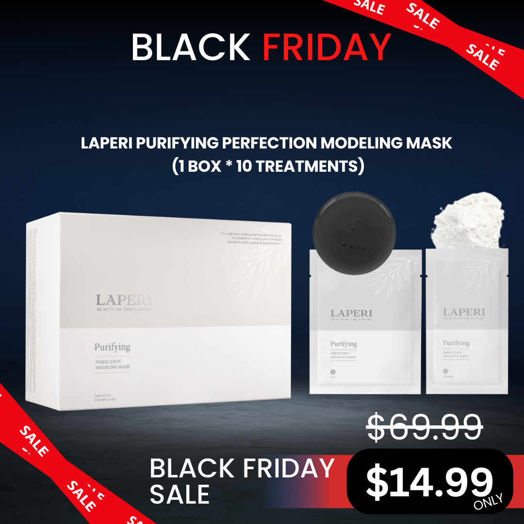 Laperi Modeling Mask (1 box / 10 treatments)_Black Friday Sale Log in or register now to access special pricing. Laperi the nature inspires aesthetic. It is a high-tech modeling mask that does not dry out. It is excellent for hydrating and soothing skin and delivers active ingredients deep into the skin. The Laperi Perfection Modeling Mask is a high-tech facial pack with a special formulation that does not dry for 72 hours. It is used by mixing high-concentration essence gel and high-quality glucose powder without mixing water. Compared to general modeling, it has a very good sense of moisture and cooling, and has excellent adhesion, effectively delivering active ingredients to the depth of the skin. It is convenient because it can be used without weighing, and it is clean because there is no residue left after removal. Laperi Soothing Perfection Modeling Mask (1box /10ea) - Black Friday Sale Price - It is a mask that soothes sensitive and dry skin. Borge extract comfortably soothes red and hot skin, and kelp extract moisturizes and smoothes the texture of the skin. Laperi Firming Perfection Modeling Mas (1box / 10ea) Firming anti-aging mask that sagging and aged skin or stressed skin. Laperi Purifying Perfection Modeling Mask (1box / 10ea) This Modeling mask soothes oily and purifies pores.