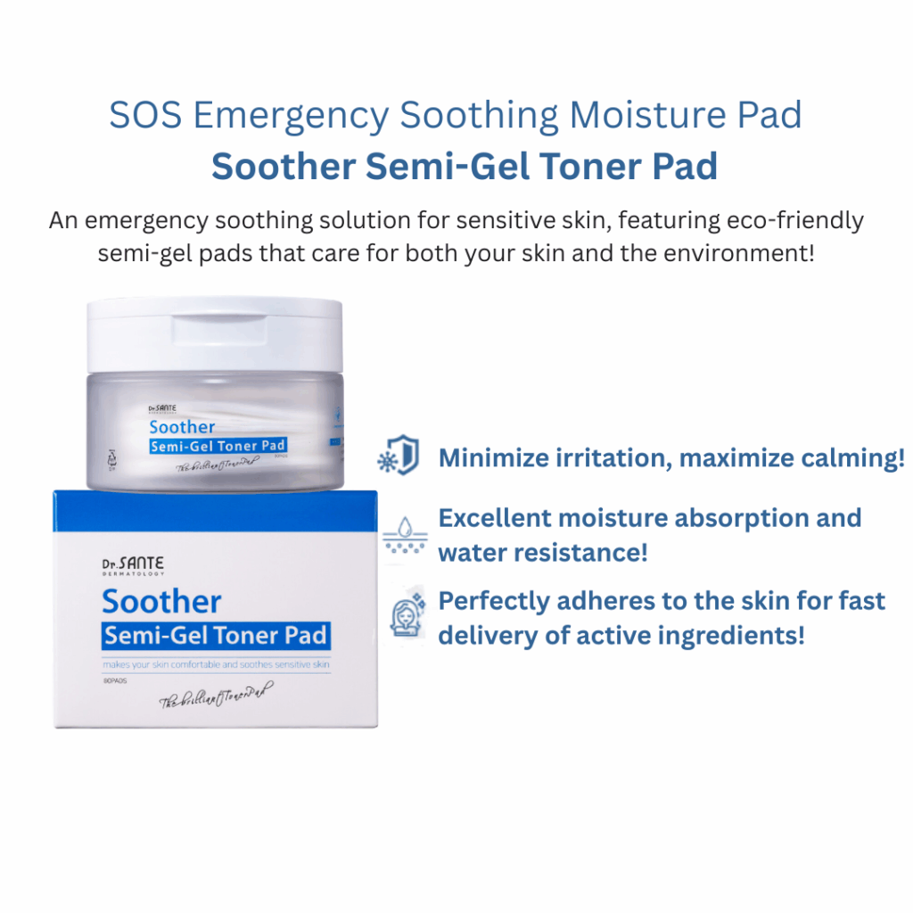 Dr.SANTE Soother Semi-Gel Toner Pad (1box*80Pads)
