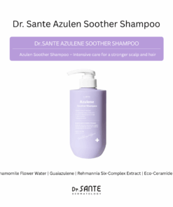 Dr. Sante Azulene Soother Shampoo (500ml) / Dr. Sante Azulene Soother Treatment (500ml) Option 1. Dr. Sante Azulene Soother Shampoo (500ml) Option 2. Dr. Sante Azulene Soother Treatment (500ml) Option 3. Dr. Sante Azulene Soother Shampoo (500ml) + Dr. Sante Azulene Soother Treatment (500ml) Soothe the scalp from within and strengthen hair from root to tip! 1.Scalp & Hair Care in One Helps relieve hair loss symptoms while repairing damaged hair. 2. Tangle-Free Softness Leaves hair silky smooth — even when used without conditioner. 3. Perfume-Like Fragrance A long-lasting scent that stays with you all day. 4. Low Irritation Formula Dermatologically tested and gentle enough for daily use.