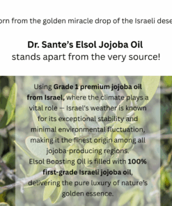 Dr. Sante Elsol Boosting Oil (50ml) Premium Israeli Jojoba Oil 100%, known as the highest grade Unrefined, cold-pressed, and USDA-certified organic Jojoba oil For dry skin, all skin type Dr. Sante Elsol Boosting Oil Ingredient : Israeli Jojoba Oil 100% Dr. SANTE – KOREA NO.1 AESTHETIC BRAND