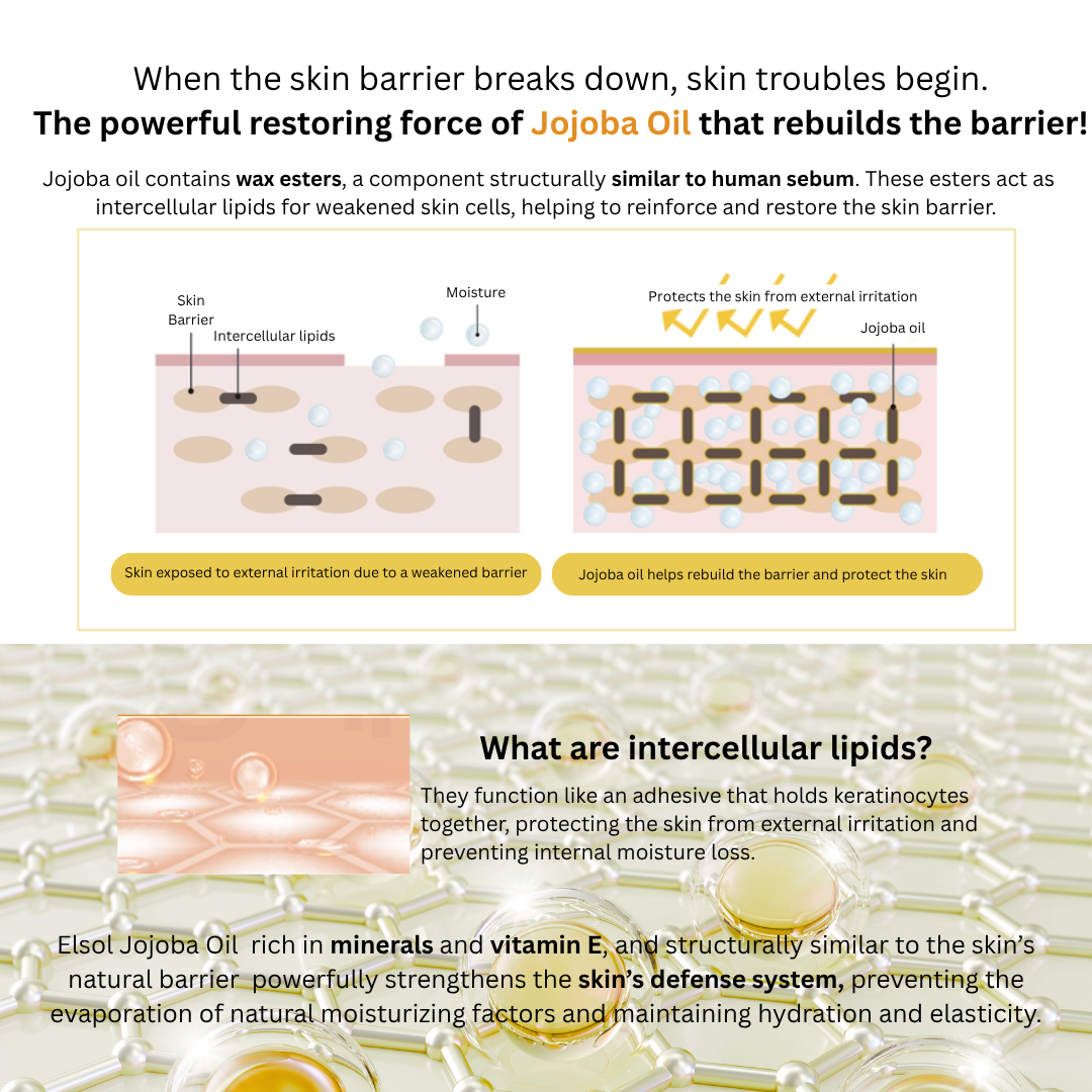 Dr. Sante Elsol Boosting Oil (50ml) Premium Israeli Jojoba Oil 100%, known as the highest grade Unrefined, cold-pressed, and USDA-certified organic Jojoba oil For dry skin, all skin type Dr. Sante Elsol Boosting Oil Ingredient : Israeli Jojoba Oil 100% Dr. SANTE – KOREA NO.1 AESTHETIC BRAND