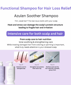 Dr. Sante Azulene Soother Shampoo (500ml) / Dr. Sante Azulene Soother Treatment (500ml) Option 1. Dr. Sante Azulene Soother Shampoo (500ml) Option 2. Dr. Sante Azulene Soother Treatment (500ml) Option 3. Dr. Sante Azulene Soother Shampoo (500ml) + Dr. Sante Azulene Soother Treatment (500ml) Soothe the scalp from within and strengthen hair from root to tip! 1.Scalp & Hair Care in One Helps relieve hair loss symptoms while repairing damaged hair. 2. Tangle-Free Softness Leaves hair silky smooth — even when used without conditioner. 3. Perfume-Like Fragrance A long-lasting scent that stays with you all day. 4. Low Irritation Formula Dermatologically tested and gentle enough for daily use.
