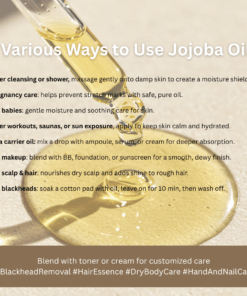 Dr. Sante Elsol Boosting Oil (50ml) Premium Israeli Jojoba Oil 100%, known as the highest grade Unrefined, cold-pressed, and USDA-certified organic Jojoba oil For dry skin, all skin type Dr. Sante Elsol Boosting Oil Ingredient : Israeli Jojoba Oil 100% Dr. SANTE – KOREA NO.1 AESTHETIC BRAND