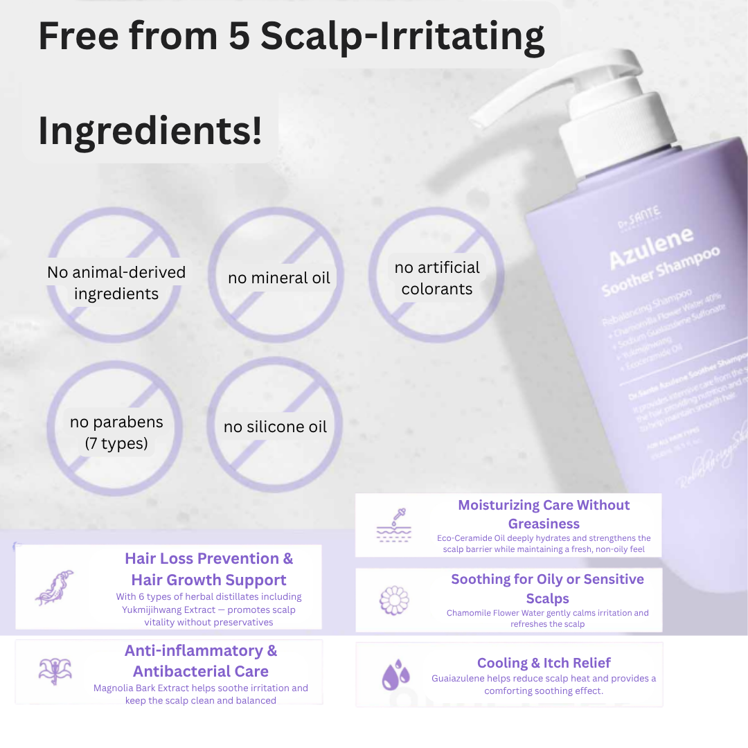 Dr. Sante Azulene Soother Shampoo (500ml) / Dr. Sante Azulene Soother Treatment (500ml) - Image 5