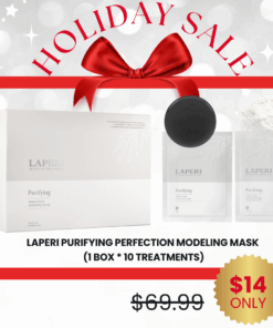 Laperi Perfection Modeling Mask (1 box / 10 treatments)_Soothing / Purifying / Firming Log in or register now to access special pricing. Laperi the nature inspires aesthetic. It is a high-tech modeling mask that does not dry out. It is excellent for hydrating and soothing skin and delivers active ingredients deep into the skin. The Laperi Perfection Modeling Mask is a high-tech facial pack with a special formulation that does not dry for 72 hours. It is used by mixing high-concentration essence gel and high-quality glucose powder without mixing water. Compared to general modeling, it has a very good sense of moisture and cooling, and has excellent adhesion, effectively delivering active ingredients to the depth of the skin. It is convenient because it can be used without weighing, and it is clean because there is no residue left after removal. Laperi Soothing Perfection Modeling Mask (1box /10ea) - Holiday Sale Price - $14 It is a mask that soothes sensitive and dry skin. Borge extract comfortably soothes red and hot skin, and kelp extract moisturizes and smooths the texture of the skin. Laperi Firming Perfection Modeling Mas (1box / 10ea)- Holiday Sale Price - $14 Firming anti-aging mask that sagging and aged skin or stressed skin. Laperi Purifying Perfection Modeling Mask (1box / 10ea)-Holiday Sale Price - $14 This Modeling mask soothes oily and purifies pores.