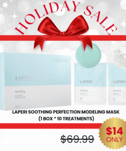 Laperi Perfection Modeling Mask (1 box / 10 treatments)_Soothing / Purifying / Firming Log in or register now to access special pricing. Laperi the nature inspires aesthetic. It is a high-tech modeling mask that does not dry out. It is excellent for hydrating and soothing skin and delivers active ingredients deep into the skin. The Laperi Perfection Modeling Mask is a high-tech facial pack with a special formulation that does not dry for 72 hours. It is used by mixing high-concentration essence gel and high-quality glucose powder without mixing water. Compared to general modeling, it has a very good sense of moisture and cooling, and has excellent adhesion, effectively delivering active ingredients to the depth of the skin. It is convenient because it can be used without weighing, and it is clean because there is no residue left after removal. Laperi Soothing Perfection Modeling Mask (1box /10ea) - Holiday Sale Price - $14 It is a mask that soothes sensitive and dry skin. Borge extract comfortably soothes red and hot skin, and kelp extract moisturizes and smooths the texture of the skin. Laperi Firming Perfection Modeling Mas (1box / 10ea)- Holiday Sale Price - $14 Firming anti-aging mask that sagging and aged skin or stressed skin. Laperi Purifying Perfection Modeling Mask (1box / 10ea)-Holiday Sale Price - $14 This Modeling mask soothes oily and purifies pores.