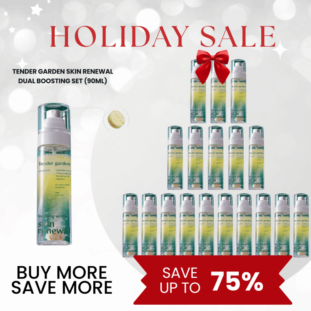 Tender garden Skin Renewal Dual Boosting Set (90ml) + Essence Tablet (1g) Log in or register now to access special pricing. Tender garden Skin Renewal Dual Boosting Set (90ml) + Essence Tablet (1g)