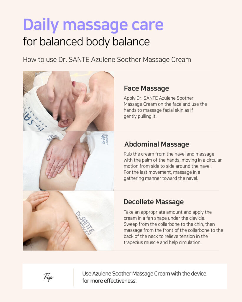 Dr.Sante Azulene Soother Massage Cream (1000ml) body massage, facial massage cream, RF cream, beauty device cream, technique cream