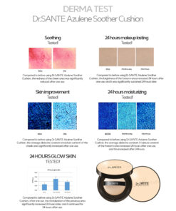 Dr. Sante Azulene Soother BB Cushion (15g) Moisturizing and close-fitting perfect skin fit azulene ingredietn based airless BB cushion Makeup and skincare at the same time! cushion that helps soothe the skin after facial treatment #azulene base #thinlayer cover #healthy skin Dr. SANTE – KOREA NO.1 AESTHETIC BRAND Loved by Korean estheticians and K-beauty customers Beautiful skin starts from here. | You’ll hear the difference in your skin – with Dr. SANTE Dr. Sante Azulene Soother BB Cushion Ingredients : Chamomile Flower Water, Propanediol, Cetyl Ethylhexanoate, Caprylic/Capric Triglyceride, Titanium Dioxide, Butylene Glycol, Ethylhexyl Salicylate, Butyloctyl Salicylate, Phenyl Trimethicone, Cetearyl/PPG-10/1 Dimethicone, Polyglyceryl-6 Polyricinoleate, Ethylhexyl Palmitate, Purified Water, 1,2-Hexanediol, Disteardimonium Hectorite, Diisostearyl Malate, Sorbitan Sesquioleate, Zinc Oxide, Magnesium Sulfate, Beeswax, Ethoxy Diglycol, Panthenol, Lactobacillus Ferment Lysate, Evening Primrose Oil, Fragrance, Rosehip Extract, Mica, HDI/Trimethylol Hexyllactone Crosspolymer, Yellow Iron Oxide, Caprylyl Glycol, Aluminum Hydroxide, Triethoxycaprylylsilane, Tocopheryl Nicotinate, Red Iron Oxide, Ethylhexylglycerin, Methyldiisopropylpropionamide, Linseed Oil, Black Iron Oxide, Disodium EDTA, Sorbitan Laurate, Benzyl Salicylate, Silica, Hydrolyzed Chondrus Crispus/Chondrus Gum, Glycerin, Sodium Hyaluronate, Guaiazulene, Hydroxyethylcellulose, Acetyl Dipeptide-1 Cetyl Ester, Sodium Hyaluronate Crosspolymer, Hydrolyzed Hyaluronic Acid, Hydroxypropyltrimonium Hyaluronate, Ceramide NP, Tetracarboxymethyl Hexanoyl Dipeptide-12, Hyaluronic Acid, Sodium Acetylated Hyaluronate