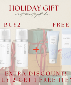 [Holiday gift] Buy 2 Laperi Moisture Fairy Cream (100ml) + Get 1 Laperi Phyto Gel Free Log in or register now to access special pricing. EXTRA HOLIDAY SPECIAL DISCOUNT  + BUY 2 GET 1 FREE ITEM SPECIAL! Laperi is a professional aesthetic skincare brand that captures the safe, stable, pure, and harmless energy of nature. Elevate your skin’s natural power with Laperi’s professional skincare solutions. Laperi Moisture Fairy Cream (100ml) Rich cream that strengthens skin barrier and giving hydration with calming effect Ingredients Purified water, glycerin, caprylic/capric triglyceride, coconut oil, seawater, hydrolyzed hyaluronic acid, 1,2-hexanediol, shea butter, phytosteryl/octyldodecyl lauroyl glutamate, asiatic pennywort extract, fermented black tea extract, milk thistle extract, Portulaca oleracea extract, mugwort extract, Centella asiatica flower oil, sodium hyaluronate, salvia oil, camellia oil, bergamot oil, grapefruit seed oil, evening primrose oil, sea buckthorn oil, allantoin, carbomer, bisabolol, sodium stearoyl glutamate, xanthan gum, adenosine, fructooligosaccharides, beta-glucan, hydroxypropyltrimonium hyaluronate, ceramide NP, butylene glycol, dimethylsilanol hyaluronate, hydrolyzed sodium hyaluronate, potassium hyaluronate, hyaluronic acid, sodium hyaluronate crosspolymer, hydrolyzed hyaluronic acid stearoylphytosphingosine, sodium hyaluronate dimethylsilanol, sodium acetylated hyaluronic acid, phytosphingosine, ethylhexylglycerin, citronellol, geraniol, linalool, limonene