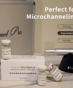 Channel Pro Stem+ (5ml*3vials) Triple Exosome Serum Skin Wrinkles | Elasticity | Regeneration Channel Pro Stem+ is an ampoule designed to support skin regeneration, enhance luminosity, and harmonize uneven skin tone. Formulated with stem cell conditioned media, plant-derived extracellular vesicles, amino acids, and multi-vitamins, it delivers soothing, moisturizing, and revitalizing benefits. Safe, stable, and non-irritating — ideal for microchanneling and professional skin treatments. Channel Pro Stem+ (5ml*3vials) Key Features Advanced Regeneration Support Formulated with Human Adipose Stem Cell Conditioned Media and dual plant-derived Extracellular Vesicles (Apple & Grape) to boost skin recovery and radiance. Luminosity & Tone Harmonizing Helps brighten dull skin, improve skin tone uniformity, and enhance overall clarity. Soothing & Strengthening Amino acids, vitamins (B-complex, niacinamide, folic acid), and minerals support skin barrier strengthening while providing a calming effect. Channel Pro Stem+ (5ml*3vials) Key Ingredients Benefits Regeneration & Skin Repair Human Adipose Stem Cell Conditioned Media Supports cellular communication, improves recovery, and boosts skin vitality. Malus Domestica Extracellular Vesicles / Vitis Vinifera EVs Plant-derived EVs rich in antioxidants; help improve skin texture, luminosity, and resilience. Brightening & Tone Correction Niacinamide Improves uneven tone, supports barrier, reduces dullness. Folic Acid / Inositol Helps with skin metabolism and improved radiance. Hydration & Skin Barrier Support Calcium chloride, Sodium chloride Mineral balance + hydration retention. Amino Acids (Arginine, Glycine, Alanine, Proline, etc.) Strengthen barrier, improve elasticity, maintain moisture. Antioxidant + Anti-stress Support Vitamins B1, B2, B3, B5, B6 Protects against oxidative stress and helps maintain healthy skin conditioning. pH & Cellular Balance HEPES (Hydroxyethylpiperazine Ethane Sulfonic Acid) Skin-conditioning buffer to maintain an optimal environment. Channel Pro Stem+ Ingredients Water · Human Adipose Stem Cell Conditioned Media · Malus Domestica Extracellular Vesicles · Vitis Vinifera Extracellular Vesicles · 1,2-Hexanediol · Calcium Chloride · Sodium Chloride · Sodium Phosphate · Arginine HCl · Cystine · Glutamine · Glycine · Histidine HCl · Isoleucine · Leucine · Lysine HCl · Methionine · Phenylalanine · Serine · Threonine · Tryptophan · Valine · Folic Acid · Inositol · Niacinamide · Calcium Pantothenate · Pyridoxine HCl · Riboflavin · Thiamine HCl · Glucose · Hydroxyethylpiperazine Ethane Sulfonic Acid · Sodium Pyruvate · Sodium Bicarbonate · Alanine · Asparagine · Aspartic Acid · Cysteine HCl · Glutamic Acid · Proline Channel Pro Stem+ Precautions Avoid contact with eyes. If contact occurs, rinse thoroughly with water. Store in a cool, dry place away from direct light. Keep out of reach of children. Use immediately after opening the vial for best quality.