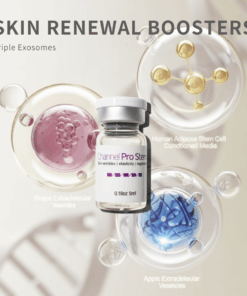 Channel Pro Stem+ (5ml*3vials) Triple Exosome Serum Skin Wrinkles | Elasticity | Regeneration Channel Pro Stem+ is an ampoule designed to support skin regeneration, enhance luminosity, and harmonize uneven skin tone. Formulated with stem cell conditioned media, plant-derived extracellular vesicles, amino acids, and multi-vitamins, it delivers soothing, moisturizing, and revitalizing benefits. Safe, stable, and non-irritating — ideal for microchanneling and professional skin treatments. Channel Pro Stem+ (5ml*3vials) Key Features Advanced Regeneration Support Formulated with Human Adipose Stem Cell Conditioned Media and dual plant-derived Extracellular Vesicles (Apple & Grape) to boost skin recovery and radiance. Luminosity & Tone Harmonizing Helps brighten dull skin, improve skin tone uniformity, and enhance overall clarity. Soothing & Strengthening Amino acids, vitamins (B-complex, niacinamide, folic acid), and minerals support skin barrier strengthening while providing a calming effect. Channel Pro Stem+ (5ml*3vials) Key Ingredients Benefits Regeneration & Skin Repair Human Adipose Stem Cell Conditioned Media Supports cellular communication, improves recovery, and boosts skin vitality. Malus Domestica Extracellular Vesicles / Vitis Vinifera EVs Plant-derived EVs rich in antioxidants; help improve skin texture, luminosity, and resilience. Brightening & Tone Correction Niacinamide Improves uneven tone, supports barrier, reduces dullness. Folic Acid / Inositol Helps with skin metabolism and improved radiance. Hydration & Skin Barrier Support Calcium chloride, Sodium chloride Mineral balance + hydration retention. Amino Acids (Arginine, Glycine, Alanine, Proline, etc.) Strengthen barrier, improve elasticity, maintain moisture. Antioxidant + Anti-stress Support Vitamins B1, B2, B3, B5, B6 Protects against oxidative stress and helps maintain healthy skin conditioning. pH & Cellular Balance HEPES (Hydroxyethylpiperazine Ethane Sulfonic Acid) Skin-conditioning buffer to maintain an optimal environment. Channel Pro Stem+ Ingredients Water · Human Adipose Stem Cell Conditioned Media · Malus Domestica Extracellular Vesicles · Vitis Vinifera Extracellular Vesicles · 1,2-Hexanediol · Calcium Chloride · Sodium Chloride · Sodium Phosphate · Arginine HCl · Cystine · Glutamine · Glycine · Histidine HCl · Isoleucine · Leucine · Lysine HCl · Methionine · Phenylalanine · Serine · Threonine · Tryptophan · Valine · Folic Acid · Inositol · Niacinamide · Calcium Pantothenate · Pyridoxine HCl · Riboflavin · Thiamine HCl · Glucose · Hydroxyethylpiperazine Ethane Sulfonic Acid · Sodium Pyruvate · Sodium Bicarbonate · Alanine · Asparagine · Aspartic Acid · Cysteine HCl · Glutamic Acid · Proline Channel Pro Stem+ Precautions Avoid contact with eyes. If contact occurs, rinse thoroughly with water. Store in a cool, dry place away from direct light. Keep out of reach of children. Use immediately after opening the vial for best quality.