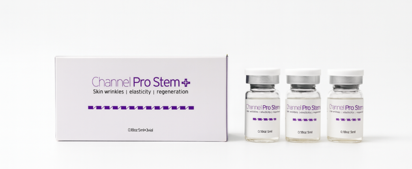 Channel Pro Stem +, Stem plus triple exosome formula for rejuvenation, wrinkle care, anti-aging, elasticity care and brightening. Packed with Amino acids , minerals and vitamin B complex