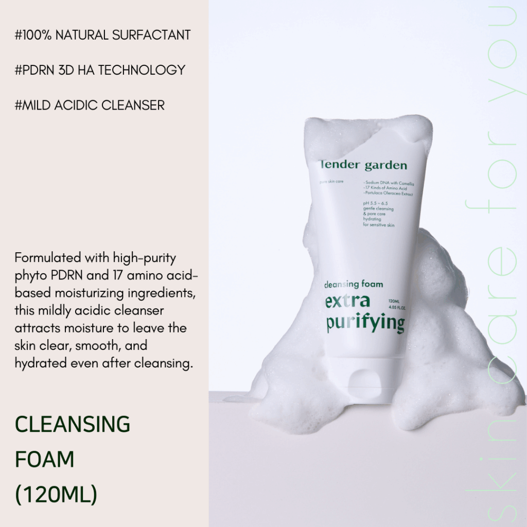 Dewy Plumping Care for Dry Skin – Skin care resolution sale Login or register to see special pricing PDRN & Hyaluronic acids deeply hydrate and revitalize the skin for a dewy, glass-like glow, while exosomes help improve firmness and baby collagen refines skin texture. Topical Juve** Glowtox skincare at home! What is included? Tender Garden Cleansing Foam (120ml) Tender Garden Skin Renewal Dual Boosting Serum (90ml) + Essence Tablet (1g) Tender Garden Skin Renewal Essence Cream (80ml)