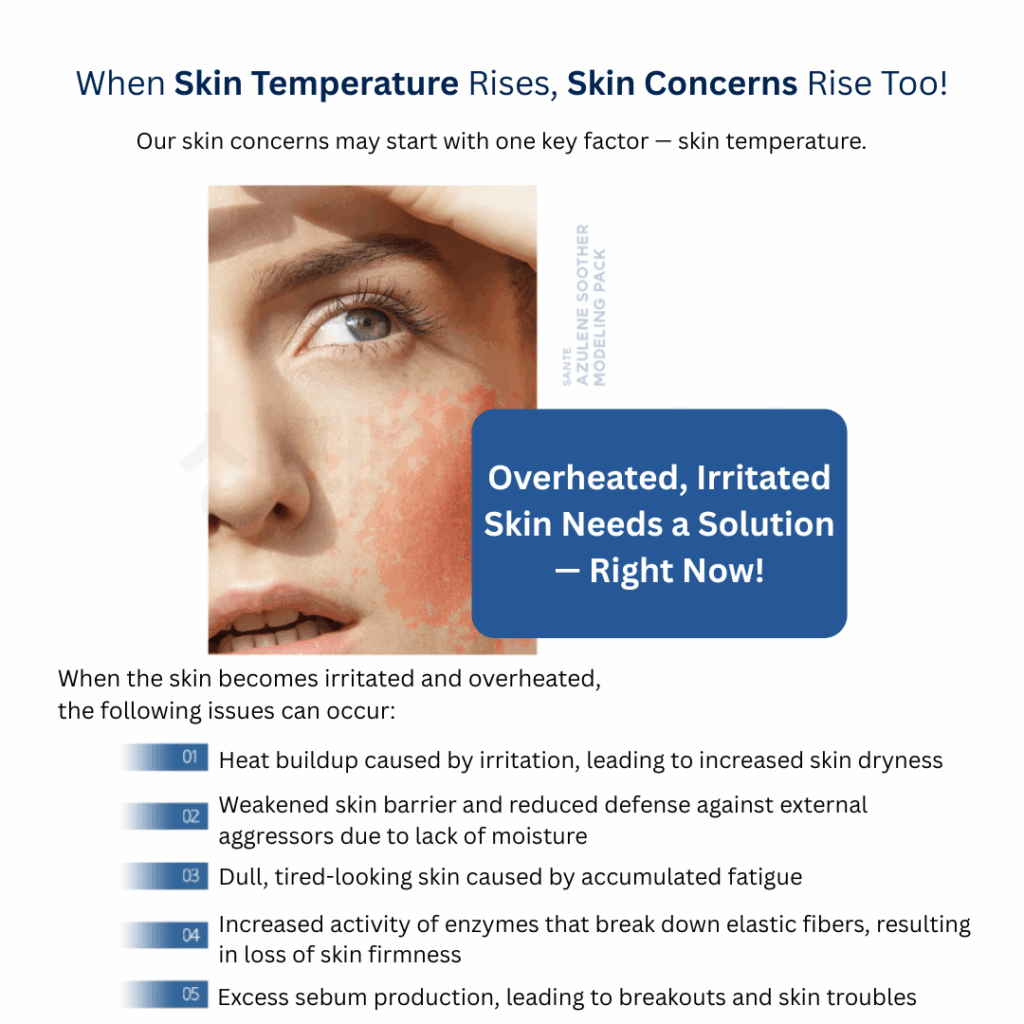 Dr. Sante Azulene Modeling Mask 10 treatment (no.1 8g*10, No.2 80g) Dr. SANTE – KOREA NO.1 AESTHETIC BRAND Since its establishment in 2003, Sante Cosmetic Co., Ltd. has consistently researched and developed the Azulene Soother series for dry skin and the Artemisia AKA series for sensitive skin. It has made e Beautiful skin starts from here. | You’ll hear the difference in your skin – with Dr. SANTE SANTE AZULENE SOOTHER SERIES - AZULENE SOOTHER MODELING PACK Chamomile Flower Water Azulene Formula Instead of purified water, the SANTE Azulene Soother Modeling Pack is formulated with chamomile flower water, a soothing ingredient known for its excellent calming and skin-resting benefits. It delivers deep hydration and comfort to tired, irritated skin. No-Water, Non-Drying Gel Modeling Pack The SANTE Azulene Soother Modeling Pack is a gel-type modeling pack that requires no water. It does not dry out and stays moist until removal, allowing for easy mixing, smooth application, and effortless peel-off. Instant Cooling & Soothing Care – Safe for Sensitive Skin The SANTE Azulene Soother Modeling Pack has completed a total of 11 clinical tests, including an immediate cooling effect test, low-irritation test, sensitive-skin suitability test, and soothing effect test against external irritation. It is a hydrating and calming modeling pack that even sensitive skin can use with confidence. Dr. Sante Azulene Modeling Mask Ingredients: 1.Matricaria Flower Water (79%), Purified Water, Dipropylene Glycol, PEG-75, Glycerin, Arginine, Butylene Glycol, Cellulose Gum, Panthenol, Sodium Chloride, 1,2-Hexanediol, Solanum Melongena (Eggplant) Fruit Extract, Lavandula Angustifolia (Lavender) Flower Extract, Lime Extract, Mangifera Indica (Mango) Fruit Extract, Vanilla Planifolia Fruit Extract, Hamamelis Virginiana (Witch Hazel) Extract, Peony Root Extract, Theobroma Cacao (Cocoa) Extract, Gardenia Florida Fruit Extract, Polyglyceryl-3 Methylglucose Distearate, Sodium Diethylhexyl Sulfosuccinate, PEG-60 Hydrogenated Castor Oil, Hydroxyacetophenone, Caprylic/Capric Triglyceride, Ulmarin, Tetrapotassium Pyrophosphate, Dipotassium Glycyrrhizate, Disodium EDTA, Bisabolol, Fragrance 2.Glucose, Corn Starch, Calcium Sulfate, Matricaria Flower Extract, Betaine, Sodium Hyaluronate, Adenosine, Portulaca Oleracea Extract, Centella Asiatica Extract, Trehalose, Allantoin, Astragalus Membranaceus Root Extract, Aloe Barbadensis Leaf Powder, Potassium Sorbate, Fragrance, Dipotassium Glycyrrhizate