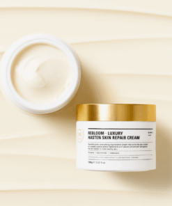 Rebloom Luxury Hasten Skin Repair Cream (100g) Rebloom Luxury Hasten Skin Repair Cream is a nourishing, skin-soothing cream formulated with natural plant-derived extracts to care for dry, weakened skin. Centella Asiatica and its active components help calm, soften, and support the skin barrier, leaving skin balanced, comfortable, and healthy-looking. Key Benefits Helps strengthen the skin’s natural protective barrier Contains a standardized amount of Centella Asiatica extract Formulated with naturally derived ingredients for firm, resilient skin Recommended For Skin Types Dry skin Sensitive or delicate skin Rough, dull, and dehydrated skin Weakened or stressed skin Post-treatment care after extraction, laser treatments, chemical peels, or microneedling Features & Highlights Gentle Balance Care Cream Mild yet effective formula designed for daily skin comfort Triple Skin-Protecting Ingredients Formulated with Ceramide NP, Allantoin, and Dipotassium Glycyrrhizate to help protect and soothe the skin Centella Asiatica Extract Contains a standardized amount to support skin calming and repair Brightening & Anti-Wrinkle Dual Functional Formula Powered by Niacinamide and Adenosine Rich in Natural Ingredients Generously infused with premium botanical extracts including: Gold Powder, Borage Seed Oil, Wheat Sprout Extract, Soybean Extract, Sophora Japonica Extract, Broccoli Sprout Extract, Magnolia Sprout Extract, and Green Tea Extract Rebloom Luxury Hasten Skin Repair Cream (100g) Water, Butylene Glycol, Glycerin, Beta-Glucan, C14-22 Alcohols, C12-20 Alkyl Glucoside, Grape Seed Oil, Squalane, Caprylic/Capric Triglyceride, Niacinamide, Beeswax, 1,2-Hexanediol, Centella Asiatica Extract, Gold Powder, Borage Seed Oil, Wheat Sprout Extract, Broccoli Sprout Extract, Soybean Sprout Extract, Clove Sprout Extract, Sophora Japonica Sprout Extract, Magnolia Sprout Extract, Green Tea Extract, Tocopheryl Acetate, Allantoin, Dipotassium Glycyrrhizate, Panthenol, Ceramide NP, Asiaticoside, Asiatic Acid, Madecassic Acid, Sodium Hyaluronate, Dimethicone, Polysorbate 60, Sorbitan Stearate, Polyacrylate-13, Polyisobutene, Polysorbate 20, Arginine, Carbomer, Adenosine, Fragrance