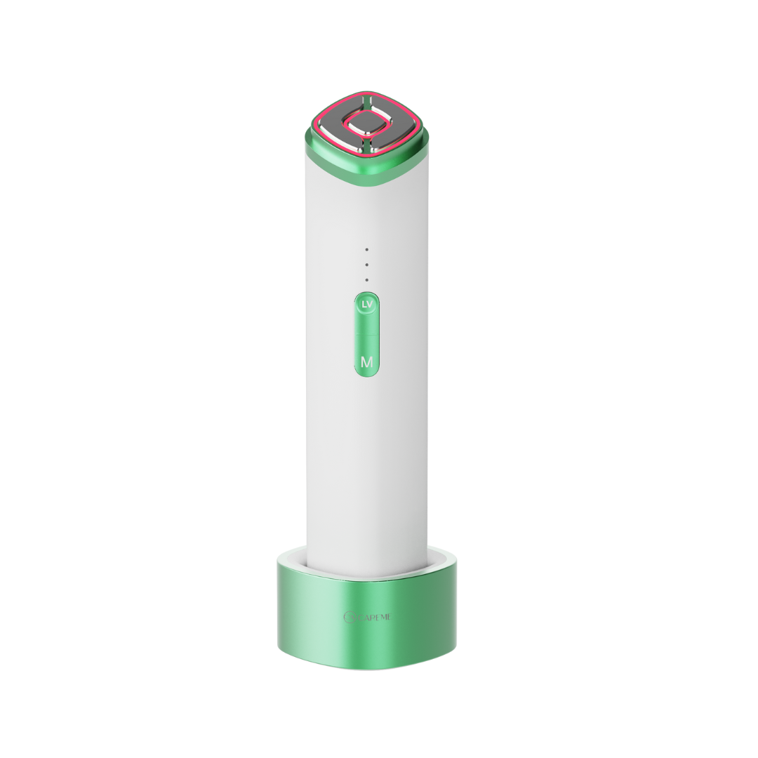 Careme Pro 4 in 1 beauty device_Ultrasonic+RF+EMS+3LED CAREME PRO DEVICE CAREME PRO is an all-in-one beauty device designed to enhance skin glow, elasticity, and facial contour using advanced Ultrasound, RF, EMS, and LED technologies. By stimulating both the dermis and muscle layers, it helps improve overall skin tone, firmness, and definition—right from the comfort of your home. Just 12 minutes a day is all it takes to enjoy your own customized beauty program. Key Features All-in-one device for Glow + Elasticity + Contour Combines Ultrasound, RF, EMS, and 3 LED lights Supports better absorption of skincare products Easy and effective daily home-care solution Safety certified: KC, FCC, CE Treatment Modes Mode 1. Glow Mode Ultrasound + EMS + Blue LED Helps improve skin tone and radiance Enhances absorption of skincare products Uses 3MHz ultrasound and EMS to support skin density and vitality Mode 2. Elastic Mode RF + EMS + Red LED Helps improve skin elasticity and the appearance of fine lines Boosts firmness with powerful RF (Radio Frequency) technology Mode 3. Contour Mode EMS + Green LED Stimulates the muscle layer for contraction and relaxation Helps with facial lifting and contouring using high-powered EMS Product Details Product name : Careme Pro (skincare device) Country of origin : Korea Product size : 40 * 50 * 130 mm (60 * 60* 150mm when combined with charger) Product weight : 210g Product output : Ultrasound 3MHz High Frequency 1MHz EMS 50Hz Battery specification : 2200mAh