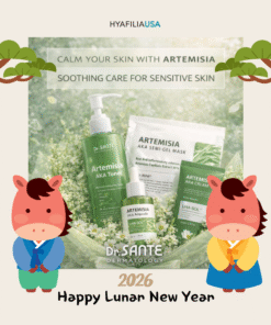 Lunar New Year Bundle Sale_Dr. Sante AKA line Log in or register now to access special pricing. Calm your skin with Artemisia! Excessive sebum control, gentle exfoliate with toner and soothing care with Dr. Sante Artemisia AKA line. Dr. Sante Artemisia AKA Toner (500ml) Dr. Sante Artemisia AKA Ampoule (100ml) Dr. Sante Artemisia AKA Cream (150g) Dr.Sante Artemisia AKA Semi-Gel Mask (1 sheet)