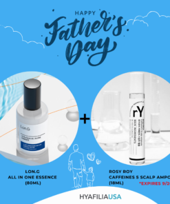 Father's day Special - Lon.G All in one Essence + Rosy Roy Scalp Ampoule Lon.g All in one essence (80ml) Rosy Roy Caffeines 5 Scalp Ampoule (18ml) * Expires 9/2026 An all-in-one essence for dads, plus an easy-to-use, refreshing roll-on ampoule for hair loss and scalp care.