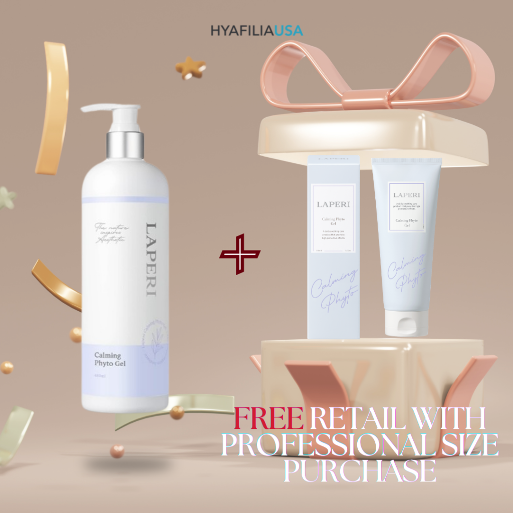 Laperi Calming Phyto Gel (480ml) + FREE (150ml) Log in or register now to access special pricing. Laperi Calming Phyto Gel (480ml) + FREE Laperi Calming Phyto Gel (150ml) Purchase a Professional Size & Receive a FREE Retail Product! Gentle Calming Gel to soothe and relieve sensitive skin CALM, COOL & HYDRATE A Soothing Gel for Red, Sensitive, and Stressed Skin Specially formulated to comfort irritated, overheated skin, this soothing gel helps restore a healthy-looking complexion. Feverfew Extract helps calm visible redness and discomfort caused by external stressors. Deep Sea Water Minerals replenish essential minerals while leaving skin soft, smooth, and refreshed. Organic Centella Asiatica Extract helps support the skin's natural recovery process and promotes a healthier-looking complexion. Aloe Vera Leaf Water, naturally rich in vitamins A, C, D, E, and B12, delivers long-lasting hydration to tired, dehydrated skin. Guaiazulene helps strengthen the skin barrier while providing soothing care for sensitive skin. Reveal calm, hydrated, and healthy-looking skin with every application. Laperi Calming Phyto Gel (480ml / 150ml) Ingredients Water (Aqua), Glycerin, 1,2-Hexanediol, Methylpropanediol, Pentylene Glycol, Ficus Carica (Fig) Fruit Extract, Centella Asiatica Extract, Ulmus Davidiana Root Extract, Celosia Cristata Seed Extract, Chamomilla Recutita (Matricaria) Flower Extract, Tanacetum Parthenium (Feverfew) Extract, Aloe Barbadensis Leaf Water, Pelargonium Graveolens Flower Oil, Hydrogenated Lecithin, Salvia Officinalis Oil, Pogostemon Cablin Oil, Citrus Bergamia (Bergamot) Oil, Sodium Carbomer, Ammonium Acryloyldimethyltaurate/VP Copolymer, C12-14 Pareth-12, Panthenol, Butylene Glycol, Sea Water, Disodium EDTA, Ceramide NP, Tocopherol, Guaiazulene, Ethylhexylglycerin, Citronellol, Geraniol, Linalool.