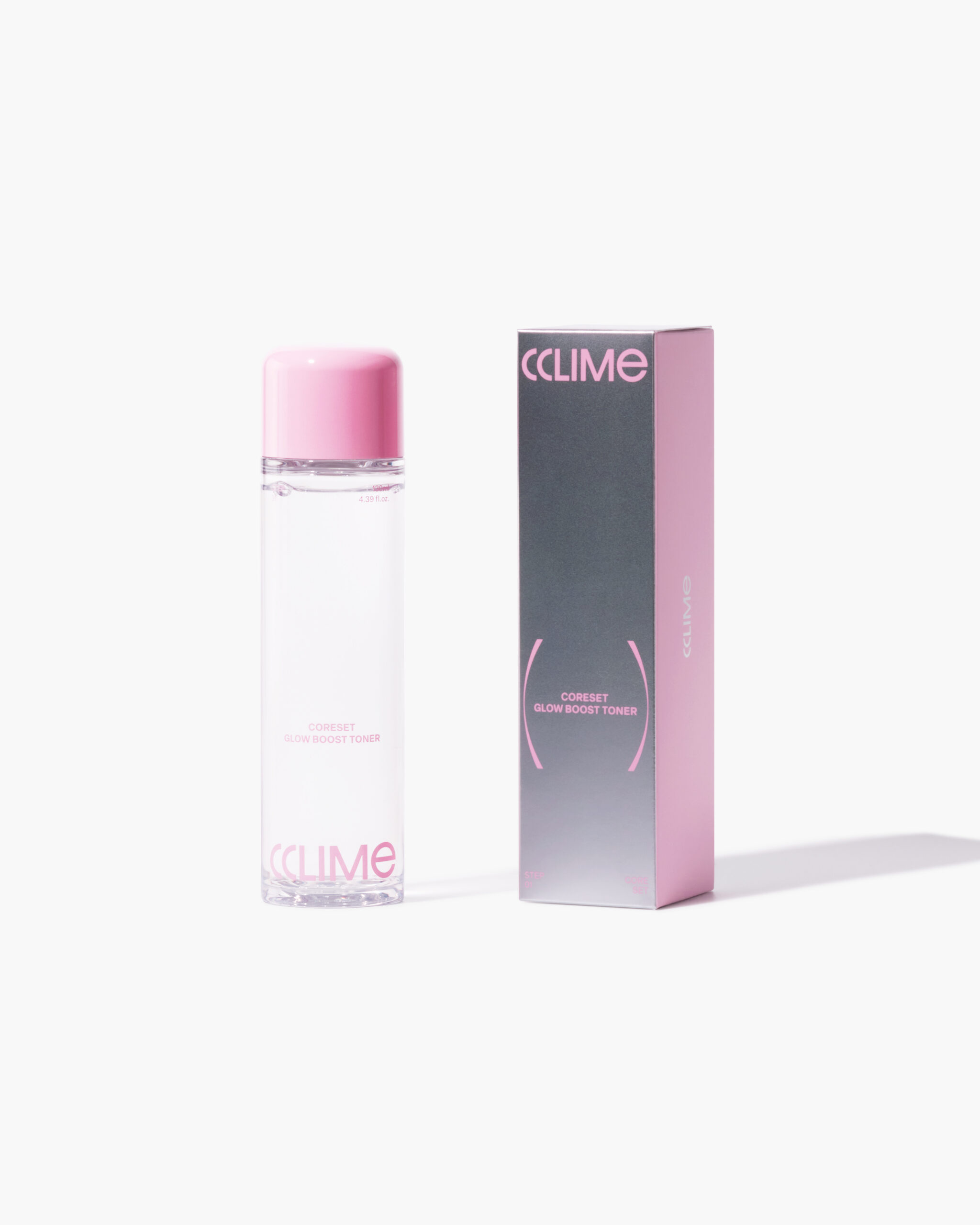 CCLIME CoreSet Glow Boost Toner 130ml Hydrate. Protect. Glow. Toner A moisture-boosting toner powered by antioxidants to prep your skin for optimal absorption. Helps improve hydration, strengthen the skin barrier, and reveal a healthy, radiant complexion. The Truth Discovered Through 28 Years of Esthetic Expertise After caring for approximately 1.8 million clients, Cclime Esthetic uncovered one essential principle: The foundation of youthful, firm skin begins with properly resetting the facial core. CCLIME Face CoreSet Routine Activate your Face Core with a professional face training routine. Reveal a firmer, more lifted facial contour while restoring your skin's healthy energy and radiant glow with the CCLIME Face CoreSet Routine. Step 1 CCLIME CoreSet Glow Boost Toner Preps the skin with deep hydration and antioxidant care. Step 2 CCLIME CoreSet Lift Bounce Ampoule Delivers intensive firming and plumping care. Step 3 CCLIME CoreSet Lift & Firm Cream CoreSet Sculpt CCLING Massage with the CCLING tool to help enhance absorption and promote a firmer, more sculpted appearance. Step 4 CCLIME CoreSet V-Lift & Revive Mask Locks in moisture while helping the skin appear lifted, refreshed, and revitalized. CCLIME CoreSet Glow Boost Toner Ingredients: Purified Water, Propanediol, Butylene Glycol, Dipropylene Glycol, 1,2-Hexanediol, Tripropylene Glycol, Betaine, Panthenol, Polyglycerin-16, Glycerin, Disiloxane, Xanthan Gum, Hydroxyacetophenone, Glyceryl Caprylate, Sodium Acrylate/Sodium Acryloyldimethyl Taurate Copolymer, Fragrance (Parfum), Carob Fruit Extract, Golden Kelp Extract, Hydrogenated Lecithin, Centella Asiatica Extract, Fig Fruit Extract, Caprylyl Glycol, Ceramide NP, Tocopherol, Acetyl Hexapeptide-8, Copper Tripeptide-1, Palmitoyl Tripeptide-1, Palmitoyl Tetrapeptide-7, Tripeptide-1, Palmitoyl Pentapeptide-4, Palmitoyl Tripeptide-1, Hexapeptide-9, Resveratrol, Sodium Hyaluronate, Hydrogenated Phosphatidylcholine, Sodium DNA, Polyglyceryl-4 Caprate, Lecithin, Ammonium Acryloyldimethyltaurate/VP Copolymer, Scutellaria Baicalensis Root Extract, Pullulan, Tetrahydropiperine, Jojoba Seed Extract, Arginine