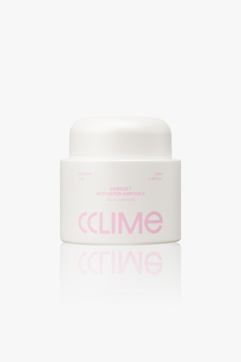 CCLIME CoreSet Activator Ampoule 100ml The Perfect Pairing for Prospin All the synergy your device needs, in one activator ampoule. Designed to work seamlessly with your device—from smooth glide and close contact to enhanced firmness and hydration. A synergistic formula created with both device performance and skin care in mind. 1. Prospin Device Synergy Formulated to provide a smooth, seamless glide that complements the Prospin’s Spin and Sharper modes. 2. Continuous Contact Layer Its lightweight, elastic texture smoothly fills the space between the skin and device, helping maintain consistent contact and effortless movement throughout the treatment. 3. Multi-Care for Firmness & Hydration Helps care for skin firmness, hydration, and texture all at once—from the surface to deeper layers of the skin. 4. Designed to Enhance Ingredient Absorption Powered by Skin Modulation Tech™, an advanced absorption technology designed to create an optimal professional aesthetic environment for effective ingredient delivery. MICRO CHOLESTEROL CAPSULE Micro Cholesterol Capsules that awaken the skin upon release. Cholesterol-based microcapsules burst upon contact with the skin, helping support the skin barrier and enhance close contact between the skin and device, creating an ideal environment for smooth energy delivery during device treatments. NO SYNTHETIC COLORANTS A naturally derived pink hue. The soft pink color comes from naturally derived ingredients, with no synthetic colorants. CCLIME CoreSet Activator Ampoule 100ml Ingredients: WATER, PROPANEDIOL, GLYCERIN, METHYL TRIMETHICONE, NIACINAMIDE, PANTHENOL, 1,2-HEXANEDIOL, AMMONIUM ACRYLOYLDIMETHYLTAURATE/VP COPOLYMER, BUTYLENE GLYCOL, POLYPROPYLSILSESQUIOXANE, DIPROPYLENE GLYCOL, HYDROXYACETOPHENONE, DIMETHICONE/VINYL DIMETHICONE CROSSPOLYMER, ETHYLHEXYLGLYCERIN, GINKGO BILOBA LEAF EXTRACT, HYDROGENATED LECITHIN, CAFFEINE, HYDROGENATED POLYISOBUTENE, CHOLESTERYL NONANOATE, CHOLESTERYL CHLORIDE, CHOLESTERYL ISOSTEARATE, CETEARYL OLIVATE, SORBITAN OLIVATE, ADENOSINE, DISODIUM EDTA, CENTELLA ASIATICA EXTRACT, FICUS CARICA (FIG) FRUIT EXTRACT, CYANOCOBALAMIN, CYAMOPSIS TETRAGONOLOBA (GUAR) GUM, CERAMIDE NP, AGAR, CAPRYLYL GLYCOL, GLYCINE SOJA (SOYBEAN) SEED EXTRACT, SILICA, TOCOPHEROL, RESVERATROL, HYDROLYZED COLLAGEN, PHLORETIN, TETRAHYDROPIPERINE, XANTHAN GUM, COLLAGEN AMINO ACIDS, ACETYL HEXAPEPTIDE-8, ARGININE, COPPER TRIPEPTIDE-1, PALMITOYL TETRAPEPTIDE-7, NONAPEPTIDE-1, ANEMARRHENA ASPHODELOIDES ROOT EXTRACT, TRIPEPTIDE-1, PALMITOYL PENTAPEPTIDE-4, PALMITOYL TRIPEPTIDE-1, HEXAPEPTIDE-9, SODIUM DNA, LEUCONOSTOC/RADISH ROOT FERMENT FILTRATE, HYDROLYZED ELASTIN